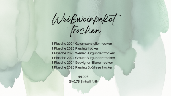 Weißweinpaket trocken (6x0,75l | Inhalt 4,5l)